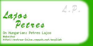 lajos petres business card
